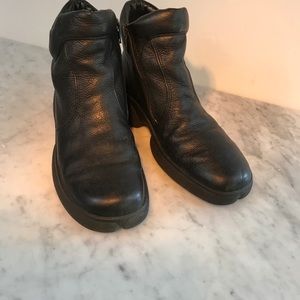 Ecco black leather booties.